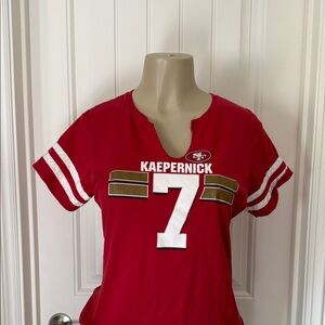 Team Apparel women's 49ers jersey, football, Kaepernick, V-neck, unique, Vintage